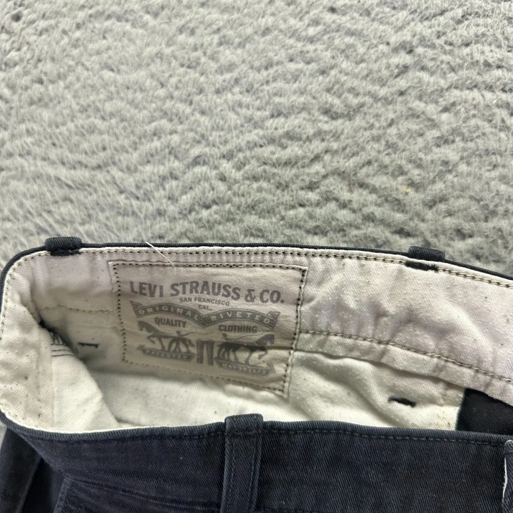 Levi's Pant Mens 33x27 Black Cotton Jogger Tapered Leg Travel‎ Workwear Stretch
